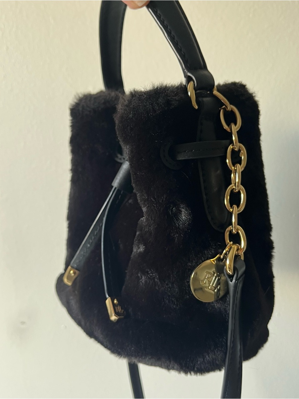 Ralph Lauren Mini Bucket Bag Gold Chain